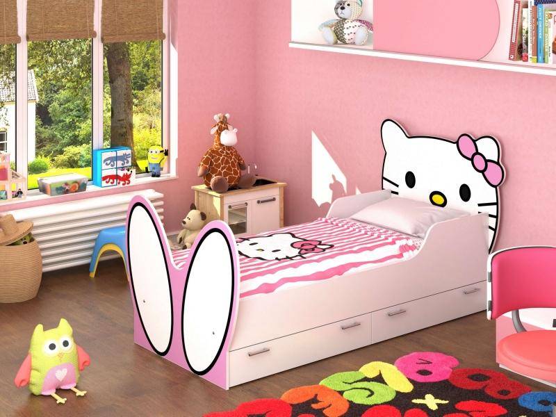 кровать hello kitty! с бязевым матрацем в Смоленске