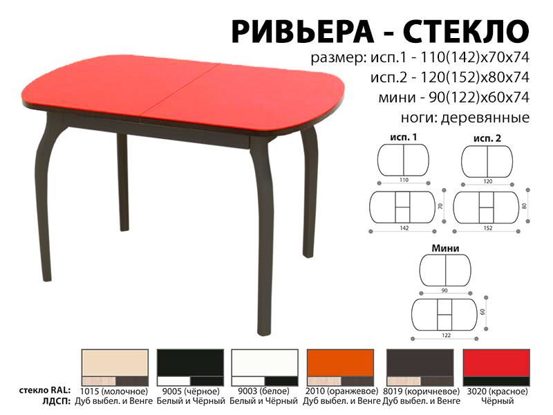 стол обеденный ривьера стекло в Смоленске