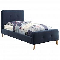 кровать button tufted flannelette navy 140х200 в Смоленске