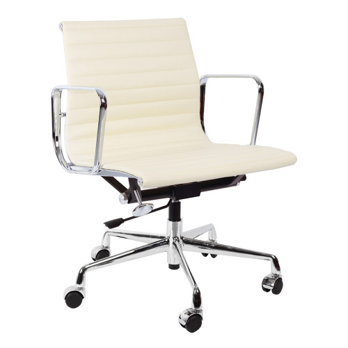кресло eames style кремовая кожа в Смоленске