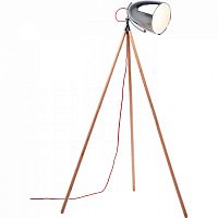 торшер chromatic tripod хром на деревянном основании в Смоленске