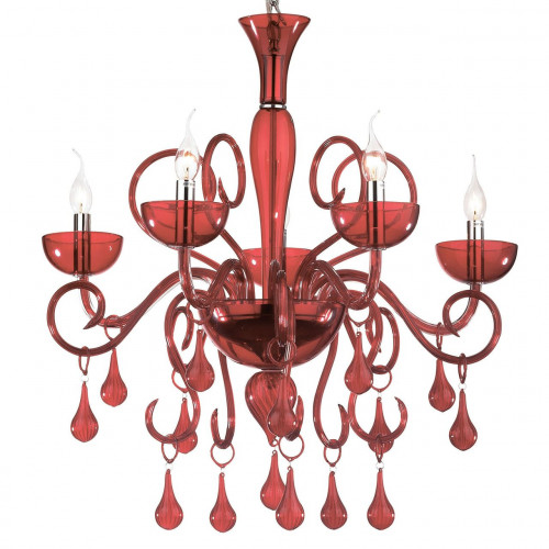 подвесная люстра ideal lux lilly sp5 rosso в Смоленске