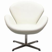 кресло swan chair экокожа белое в Смоленске