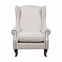 кресло мягкое с ушами белое collins wingback chair в Смоленске