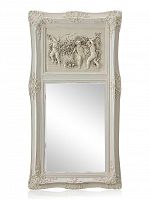 зеркало настенное прямоугольное в высокой белой раме францини distressed chalk white в Смоленске