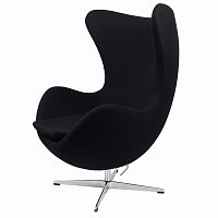 кресло arne jacobsen style egg chair черное в Смоленске