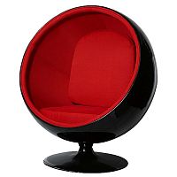 кресло eero ball chair черно-красное в Смоленске