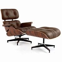 кресло eames style lounge chair & ottoman premium коричневое в Смоленске