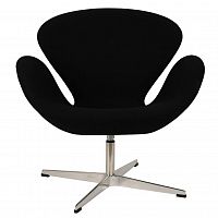 кресло arne jacobsen style swan chair черная шерсть в Смоленске