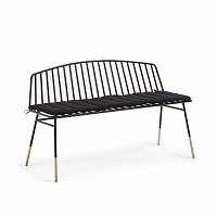 siena bench 120 черный металл черная ткань от la forma (ex julia grup) в Смоленске