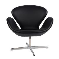 кресло arne jacobsen style swan chair черное в Смоленске