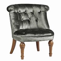 кресло sophie tufted slipper chair микровелюр серое в Смоленске