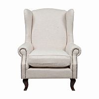 кресло collins wingback chair кремовая ткань в Смоленске