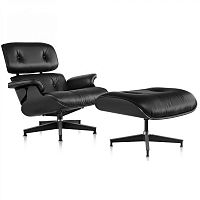 кресло eames style lounge chair черное в Смоленске