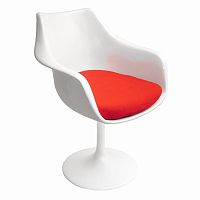 кресло tulip armchair бело-красное шерсть в Смоленске