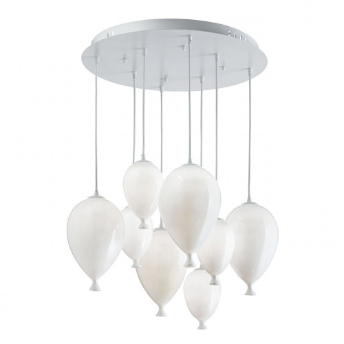 подвесная люстра ideal lux clown sp8 bianco в Смоленске