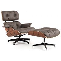 кресло eames style lounge chair кожа коричневое в Смоленске