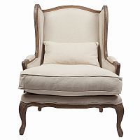 кресло мягкое с ушами lorraine chair with burlap бежевое в Смоленске