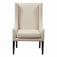 кресло мягкое с ушами белое nailhead fabric armchair в Смоленске