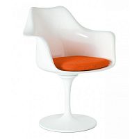 кресло tulip armchair бело-оранжевое шерсть в Смоленске