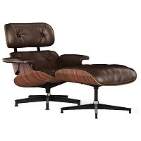 кресло lounge chair & ottoman коричневое в Смоленске