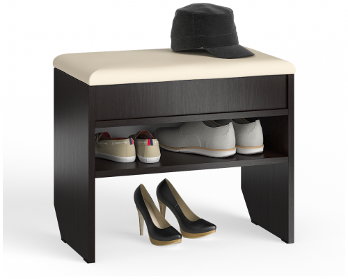 тумба для обуви мд-9 с нишей и мягким сиденьем, цвет венге в Смоленске