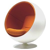 кресло eero ball chair бело-оранжевое в Смоленске