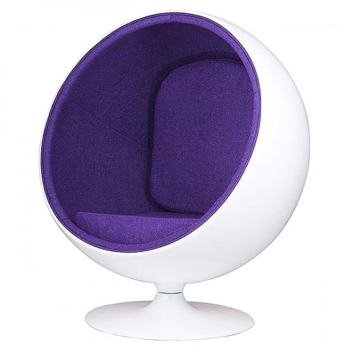 кресло eero ball chair бело-фиолетовое в Смоленске