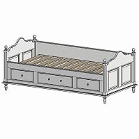 кровать-кушетка 90х190 с ящиками белая нордик в Смоленске