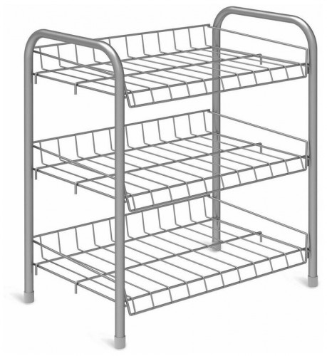 этажерка для обуви nika эт4 с тремя полками 460х280х520 мм, серый в Смоленске
