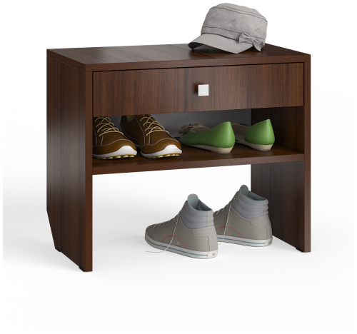тумба для обуви мд-8 с выдвижным ящиком, цвет орех в Смоленске