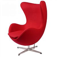 кресло arne jacobsen style egg chair красная шерсть в Смоленске