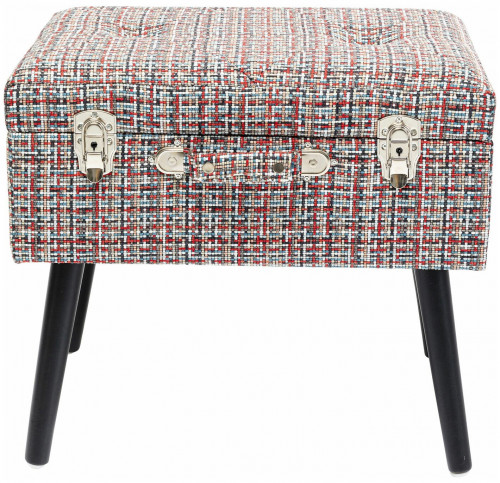kare design пуф suitcase, коллекция "чемодан" 50*45*35, полиэстер, лен, полиуретан, сосна, красный в Смоленске