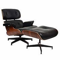 кресло eames style lounge chairчерное с коричневым в Смоленске