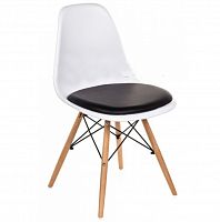 стул деревянный pc-011 белый / черный (eames style) в Смоленске