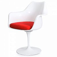 стул eero saarinen style tulip armchair красная подушка в Смоленске