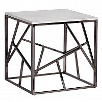 стол журнальный black chrome cube 55*55*56 см хром, белый в Смоленске