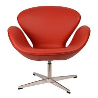 кресло arne jacobsen style swan chair красное в Смоленске